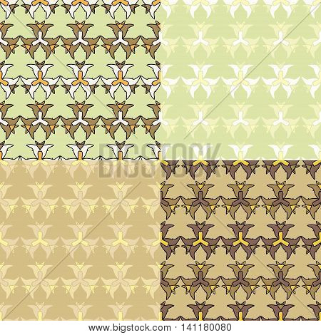 Fantasy floral seamless ornament. Consists of four different color options.