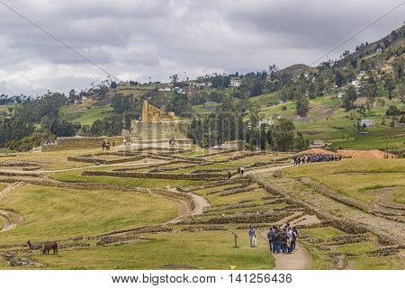 INGAPIRCA, ECUADOR, NOVEMBER - 2015 - Ingapirca a touristic location in which is located an ancient inca temple located in Azuay province Ecuador