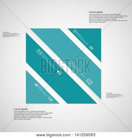 Square Illustration Template Consists Of Four Blue Parts On Light Background