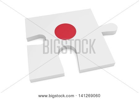 Hinomaru Japan Flag Puzzle Piece 3d illustration