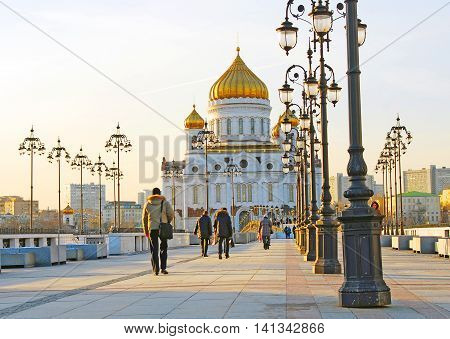 MOSCOW - MARCH 12, 2013: Christ the Savior Church in Moscow Russia. Famous landmark.