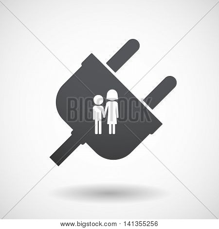 Isolated Male Plug With A Childhood Pictogram