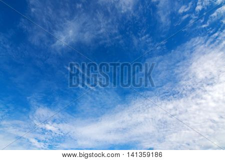 Natural blue sky with Cirrocumulus high level Clouds formation 