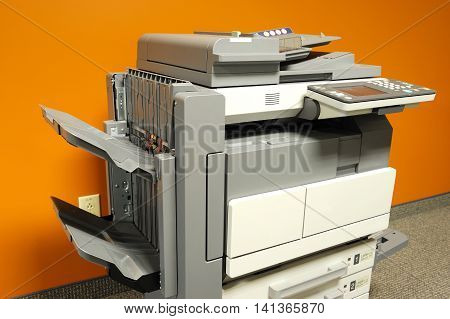 close up on copier in office for design