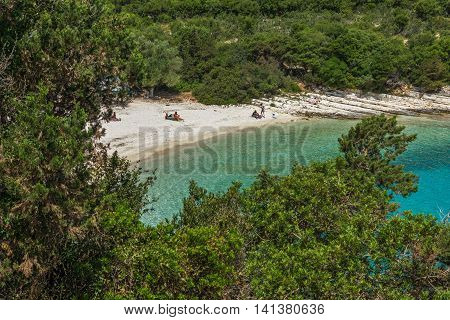 Seascape of Emblisi Fiskardo Beach, Kefalonia, Ionian islands, Greece