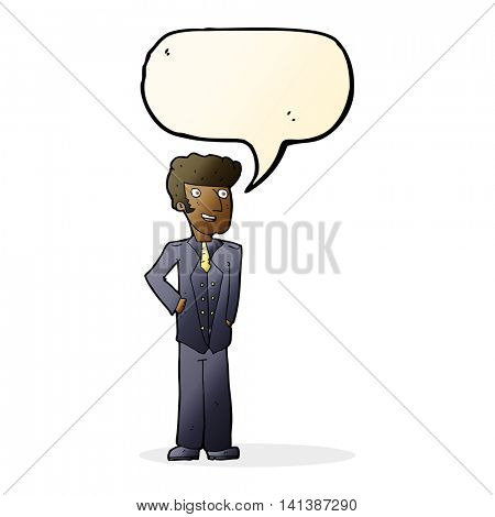 cartoon upperclass man with speech bubble