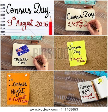 Photo Collage Of Census Day 9 August 2016, Australia Concept Images