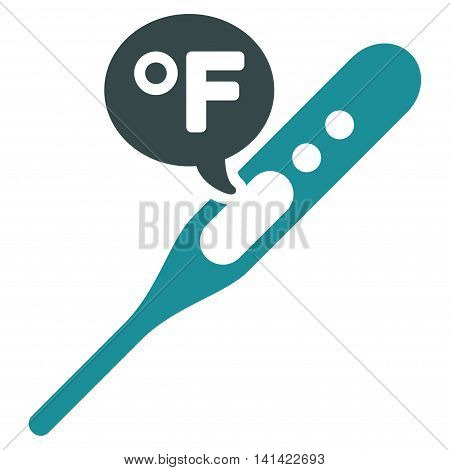 Fahrenheit Temperature vector icon. Style is bicolor flat symbol, soft blue colors, rounded angles, white background.