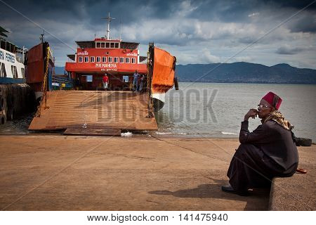 Freetown Sierra Leone - June 1 2013: waiting for the ferry to the port