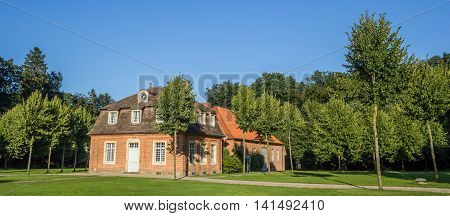 Panorama Of The Paderborn Building Of The Clemenswerth Castle In Sogel