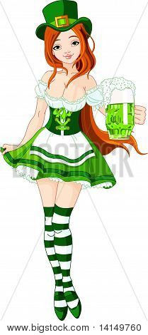 Ragazza del giorno di San Patrizio