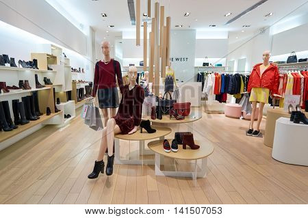 SHENZHEN, CHINA - FEBRUARY 05, 2016: inside of a store at KK Mall in Shenzhen. Shenzhen has excellent shopping choices and offers tourists great shopping opportunities.