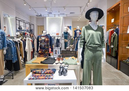 SHENZHEN, CHINA - FEBRUARY 05, 2016: inside of a store at KK Mall in Shenzhen. Shenzhen has excellent shopping choices and offers tourists great shopping opportunities.