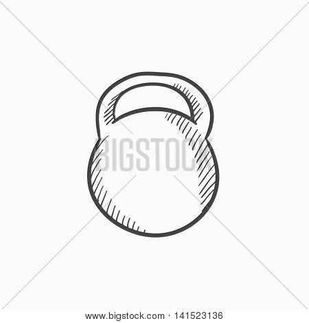 Kettlebell vector sketch icon isolated on background. Hand drawn Kettlebell icon. Kettlebell sketch icon for infographic, website or app.