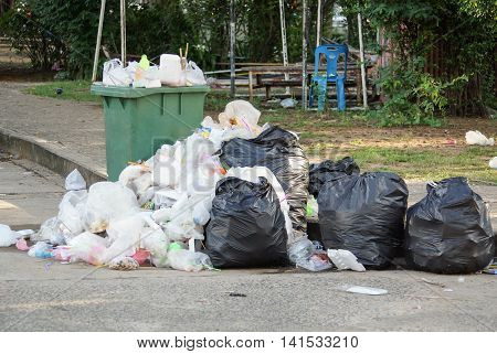 A pile of garbage / waste and garbage mismanagement concept