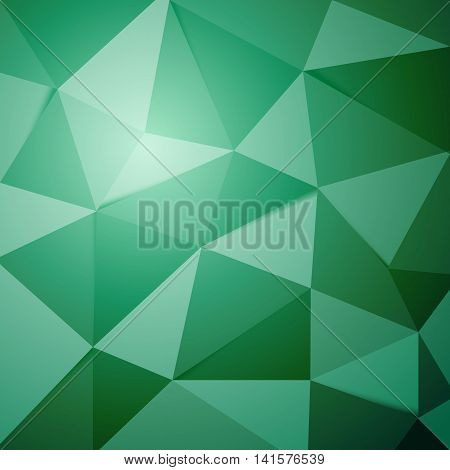 Abstract green polygon triangle background, stock vector
