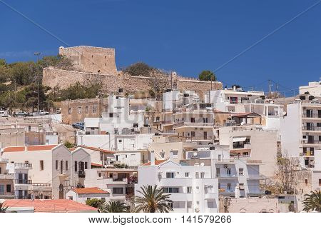 The old fort at the sea port town of Sitia on the Greek island of Crete.