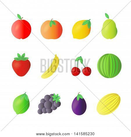 Fruit full color flat design icon vector illustration.