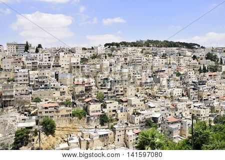 Muslim district of Silwan in East Jerusalem Israel.