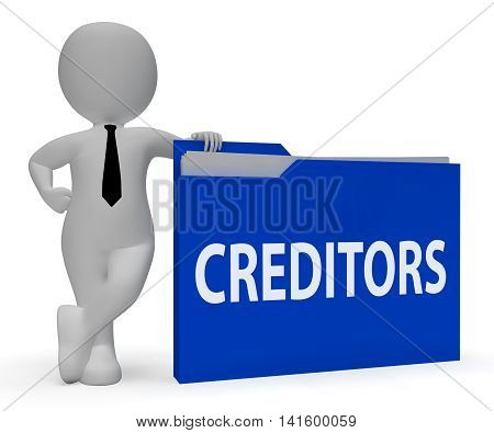 Creditors Folder Shows File Lend 3D Rendering