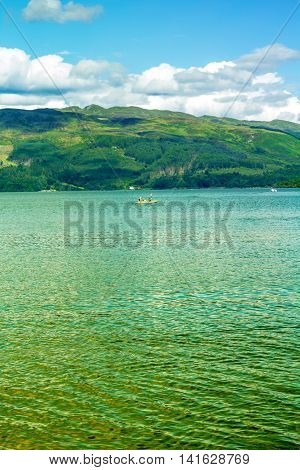 Canoe on Loch Lomond in Luss Scotland UK
