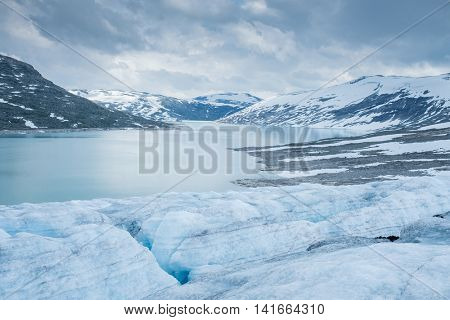 Scenic view of Jostedalsbreen glacier. Norway