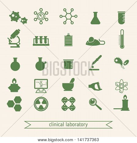 Medical and clinical laboratory icons set created for mobile web and applications