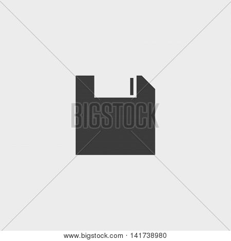 Floppy disk icon in a flat design in black color. Vector illustration eps10