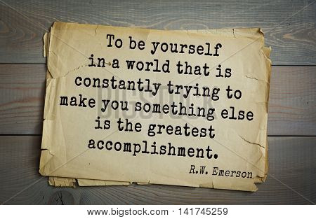 Aphorism by Ralph Waldo Emerson (1803-1882) - american essayist, poet, philosopher, social activist quote. The highest revelation is that God is in every man. 