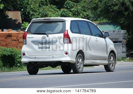 CHIANGMAI THAILAND -JULY 27 2016: Private Toyota Avanza car. Mini Suv Car for Urbun User. On road no.1001 8 km from Chiangmai Business Area.
