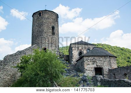 Castle Strekov in valley of river Labein czech republic