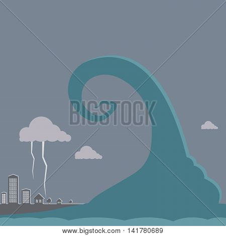 The tsunami is coming to town in the evening cloudy with thunderstorms