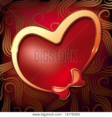 Serce valentine z kokardą