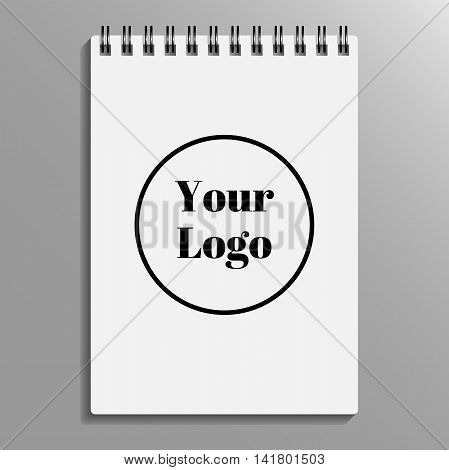 empty blank of spiral notebook. notebook template mockup. Vector illustration