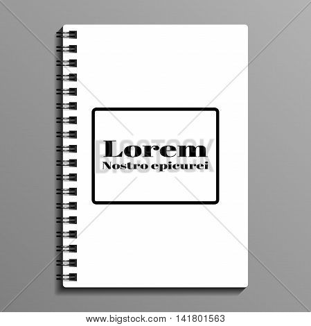 empty blank of spiral notebook. notebook template mockup. Vector illustration