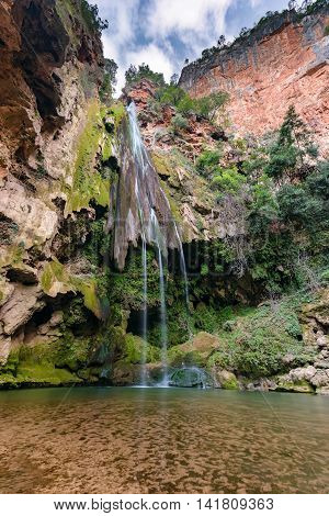 The Cascades d'Akchour in Morocco near Chefchaouen. The Cascades d'Akchour are a 45minute drive from Chefchaouen and they are in the Talassemtane National Park in Morocco.