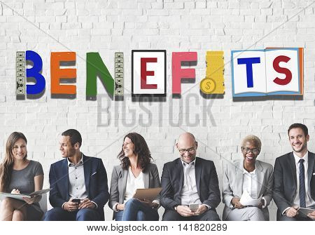 Benefits Advantage Assests Bonus Wages Concept