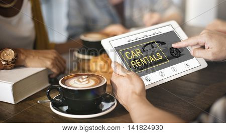 Car Rental Salesman Automobile Vehicles Concept 
