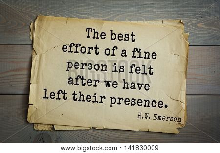Aphorism by Ralph Waldo Emerson (1803-1882) - American essayist, poet, philosopher, social activist quote. Good men must not obey the laws too well. 