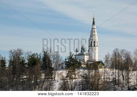 Beautiful Chirch And Blue Sky In A Winter Day