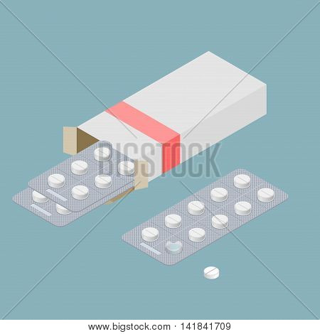 Medical Pills In Pack. Medications Isometrics. Healing In Cardboard Box. Health Pilule. Vitamins