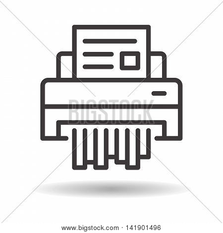 shredder paper flat icon on a white background