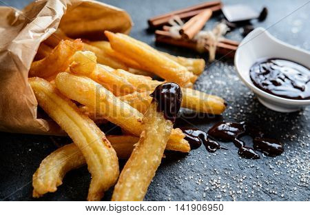 Churros With Chocolate Dipping Sauce