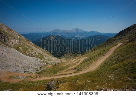 Mountain View From The Road On A Mountain Pass Leading To The Panta Vrechi, Evritania, Greece