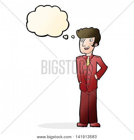 cartoon upperclass man with thought bubble