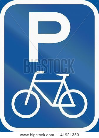 Road Sign Used In The African Country Of Botswana - Parking Of Bicycles