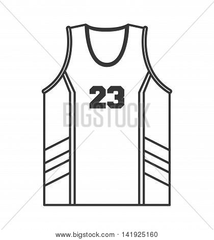 flat design basketball jersey icon vector illustration
