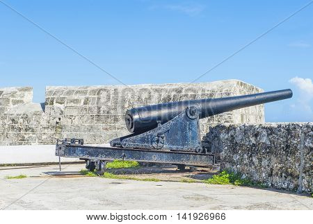 HAVANA CUBA - JULY 18 : The Morro castle in Havana Cuba on July 18 2016. The castle was built by the Spaniards in the years 1589 to 1630