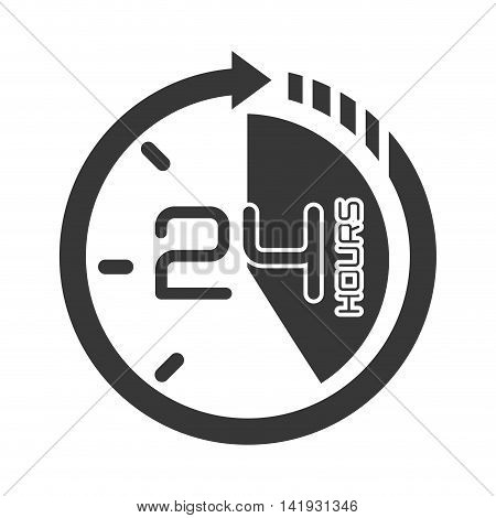 twentyfour hours service , isolated flat icon design