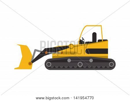 flat design industrial backhoe icon vector illustration